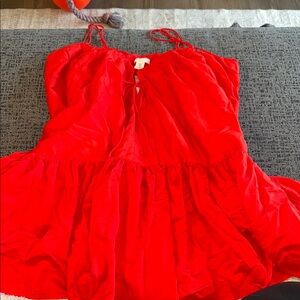 Vibrant Red Sleeveless Top